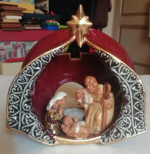 Presepe ceramica con porta - presepe,