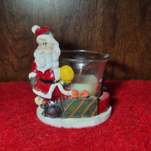 Portacandele babbo natale con - portacandele,