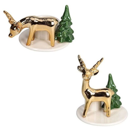 Set portacandela renna oro - set, 2