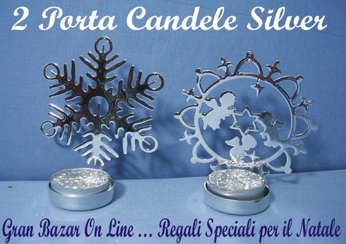 Natale porta candele glitter - porta,
