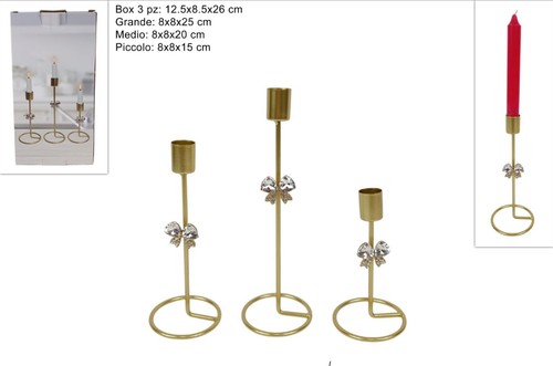 Set portacandele metallo - set, 3