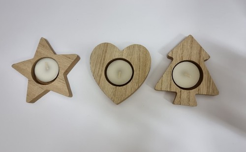 Porta candele natale 3pz - natale,,