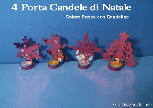 Natale porta candele glitter - natale,